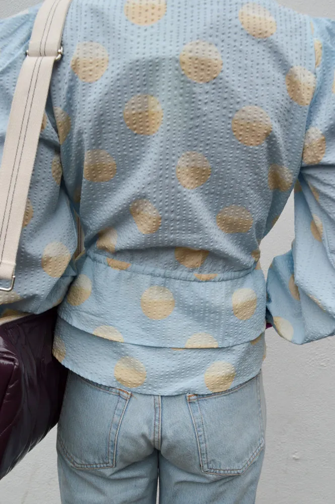 Stella Nova Big Dot Light Blue Blouse