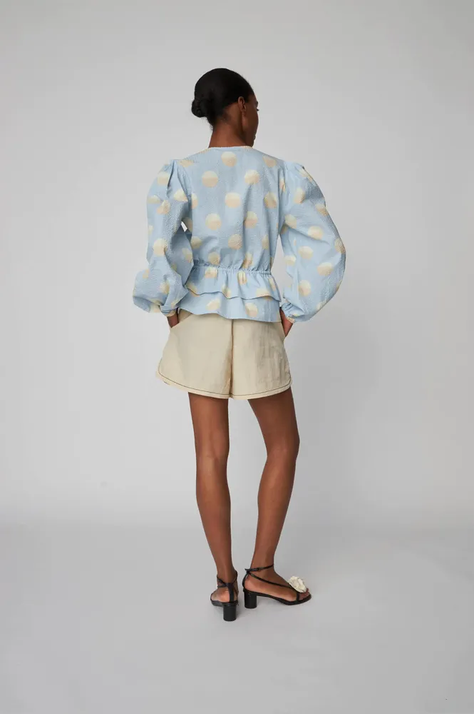 Stella Nova Big Dot Light Blue Blouse
