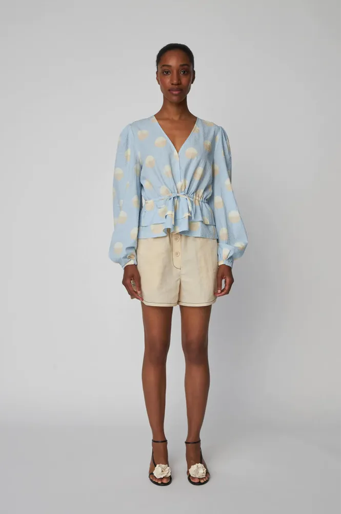 Stella Nova Big Dot Light Blue Blouse