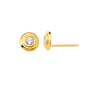 Step Bezel Solitaire Earrings