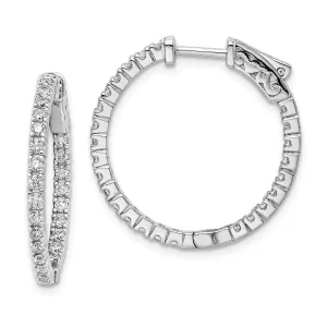 Sterling Silver CZ Hoop Earrings