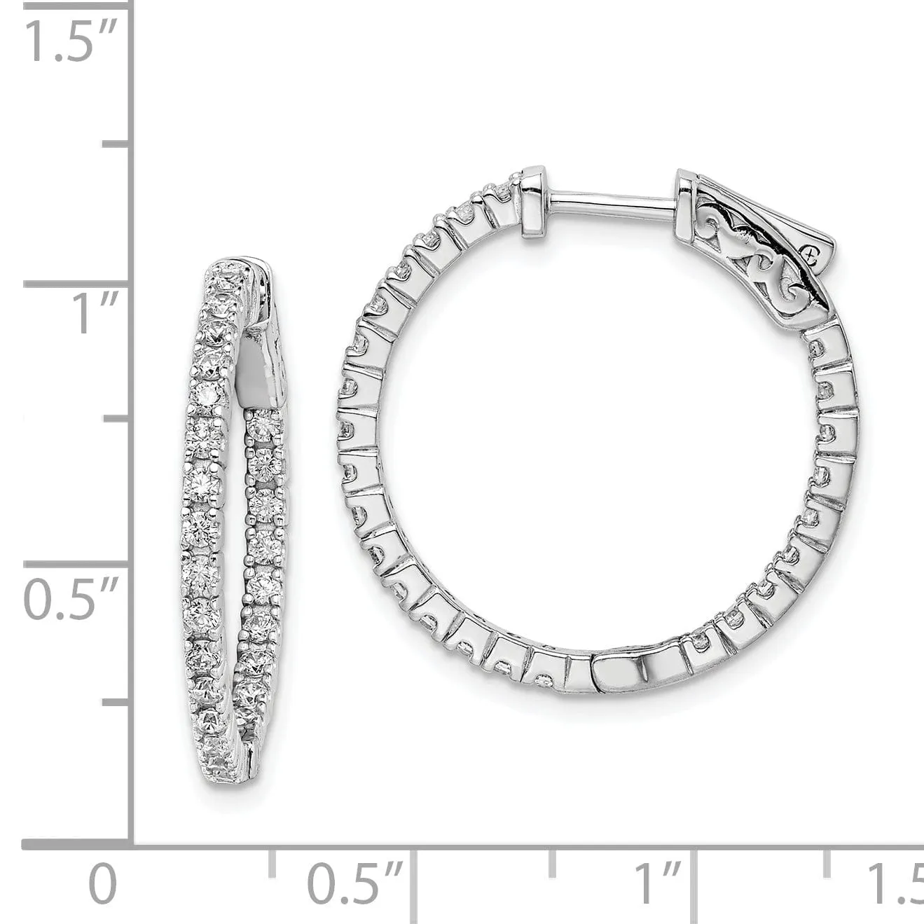 Sterling Silver CZ Hoop Earrings