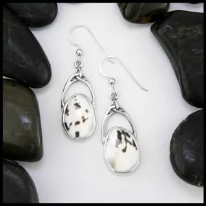 Sterling Silver Drop Earrings with Shell