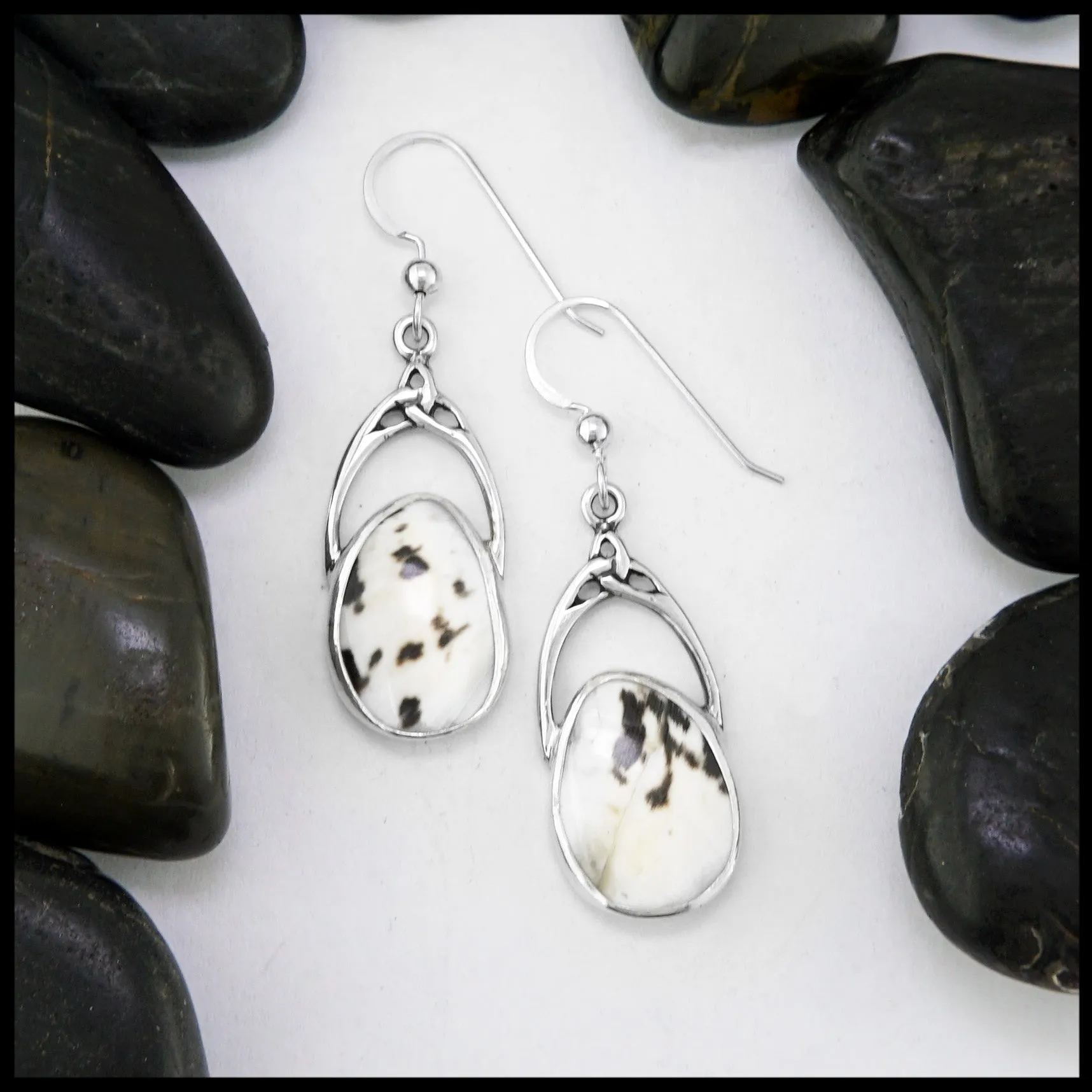 Sterling Silver Drop Earrings with Shell