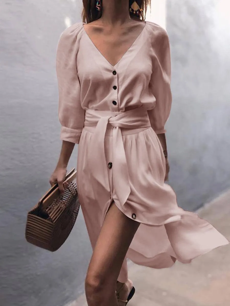 Stunncal Button Lace Sexy Dress