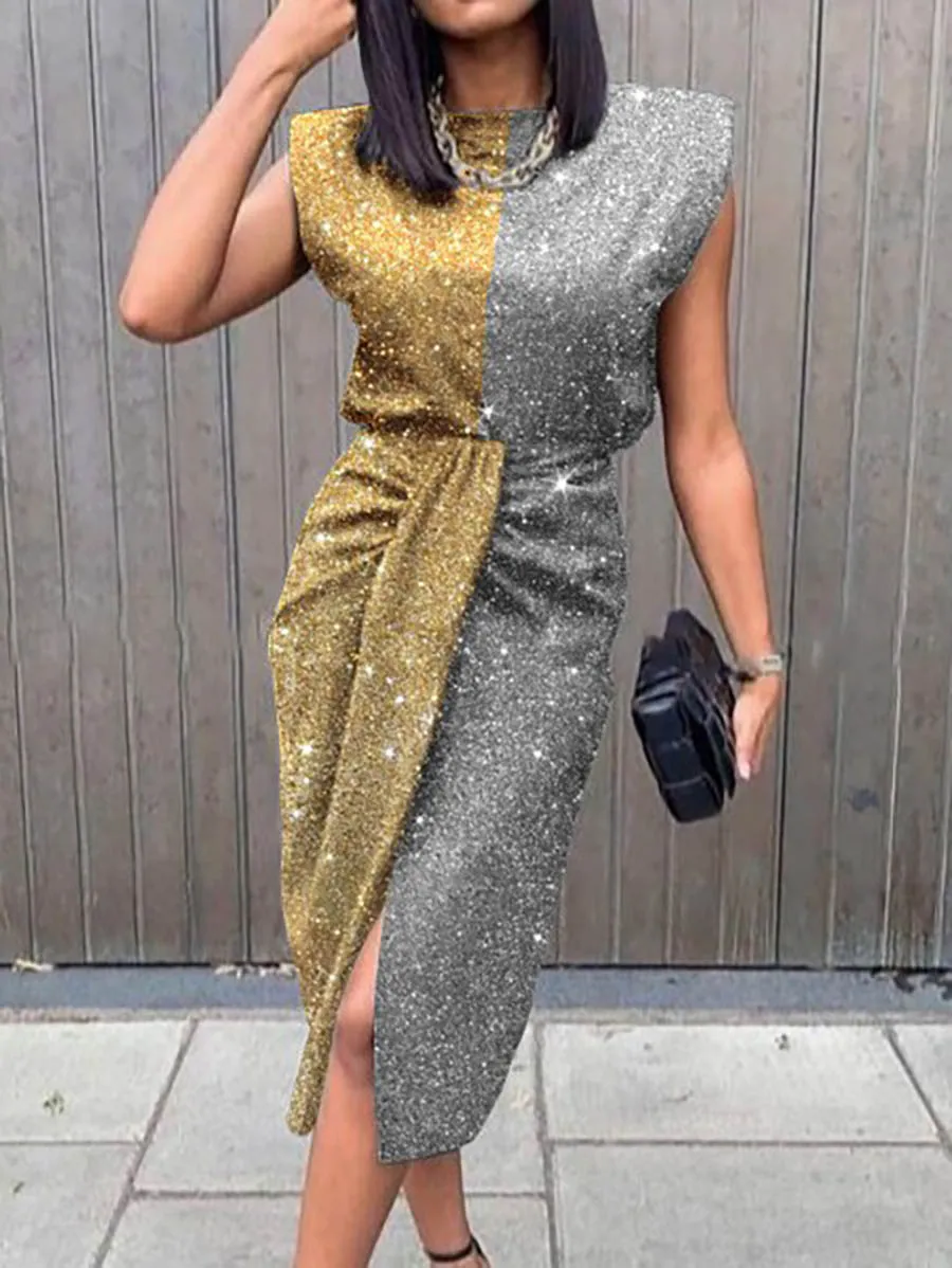 Stunncal Elegant Print Printing O Neck A Line Dresses(5 Colors)