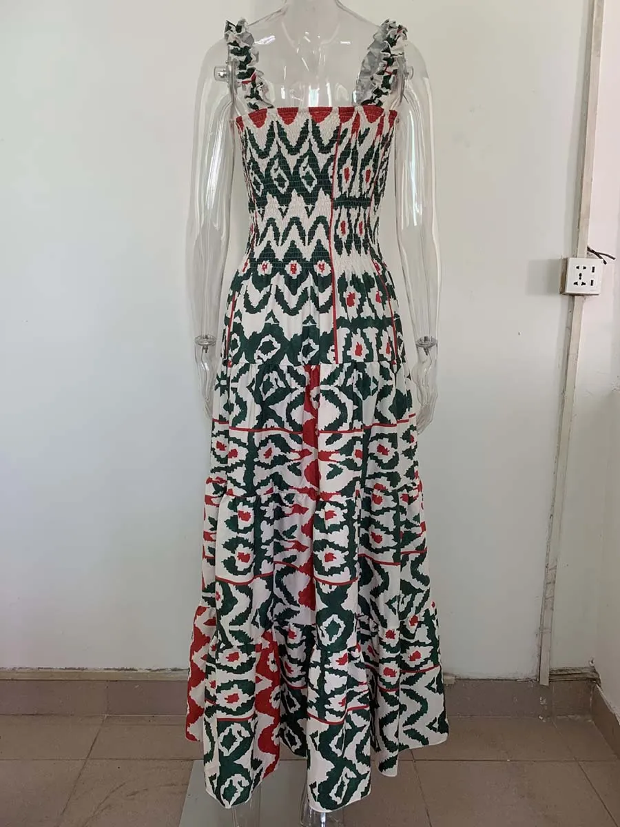 Stunncal Printed Halter Beach Resort Dress(3 Colors)