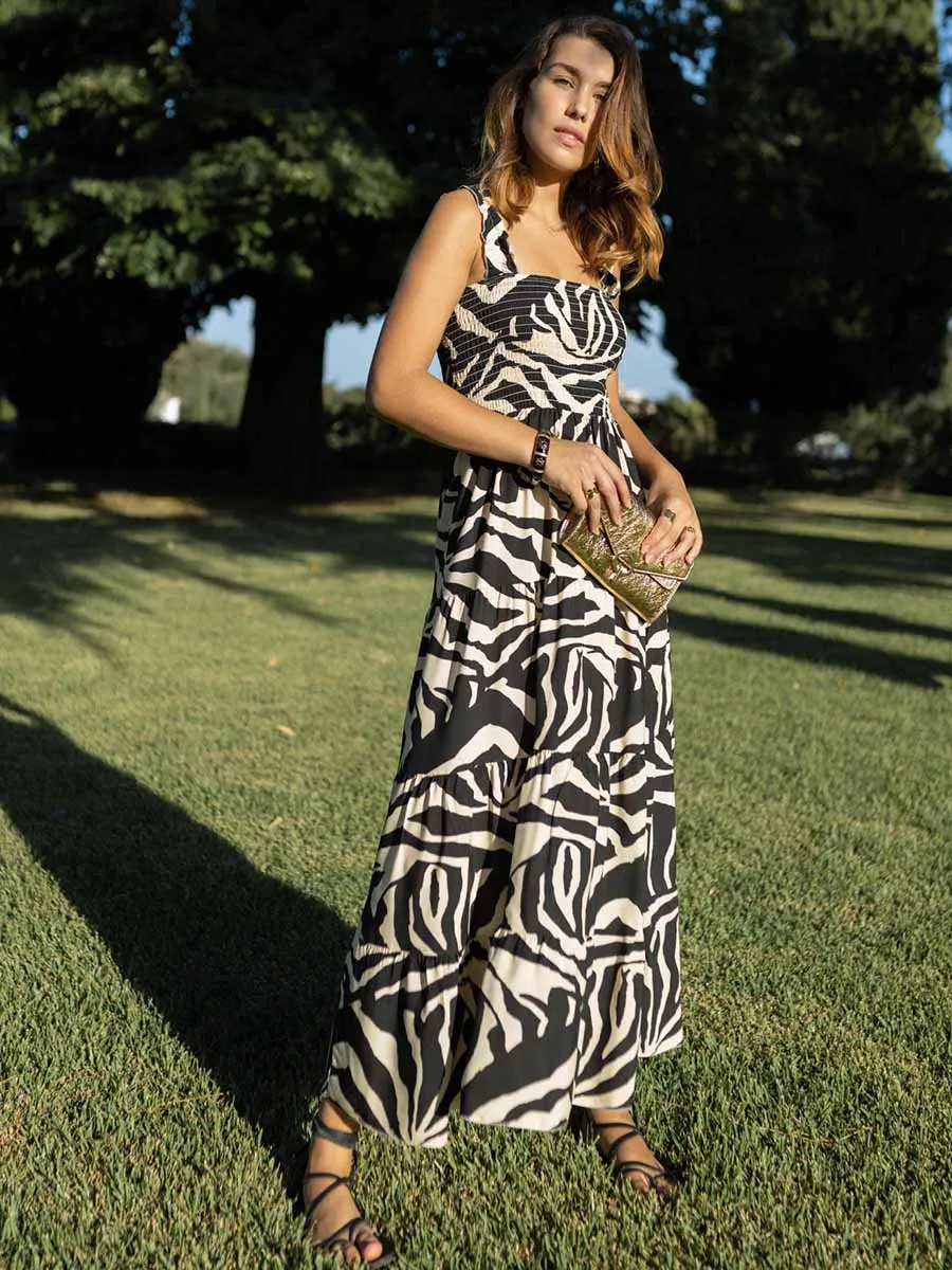 Stunncal Printed Halter Beach Resort Dress(3 Colors)