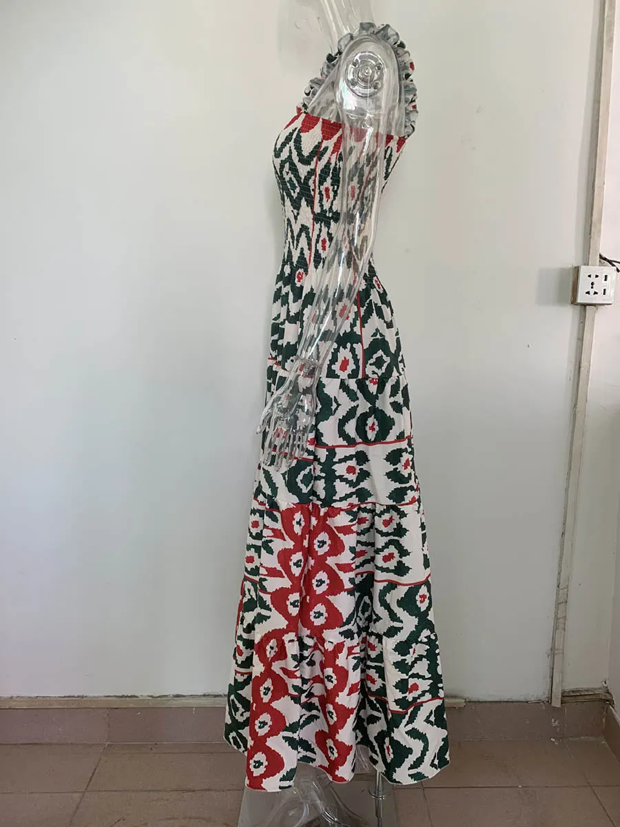 Stunncal Printed Halter Beach Resort Dress(3 Colors)