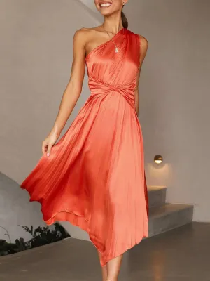 Stunncal Solid Color Pleated Dress(7 Colors)