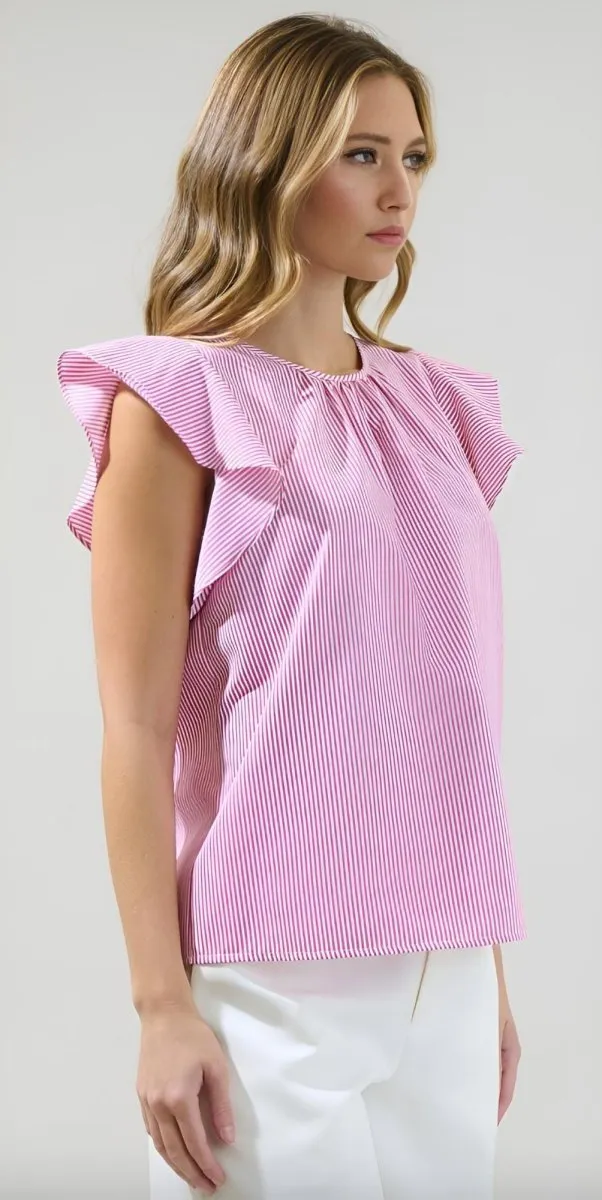 Sugarlips - Hermas Striped Ruffle Top (Final Sale)