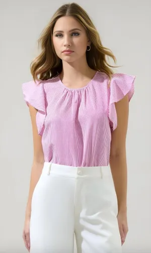 Sugarlips - Hermas Striped Ruffle Top (Final Sale)