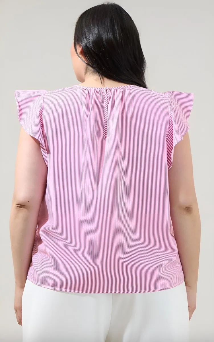 Sugarlips - Hermas Striped Ruffle Top (Final Sale)
