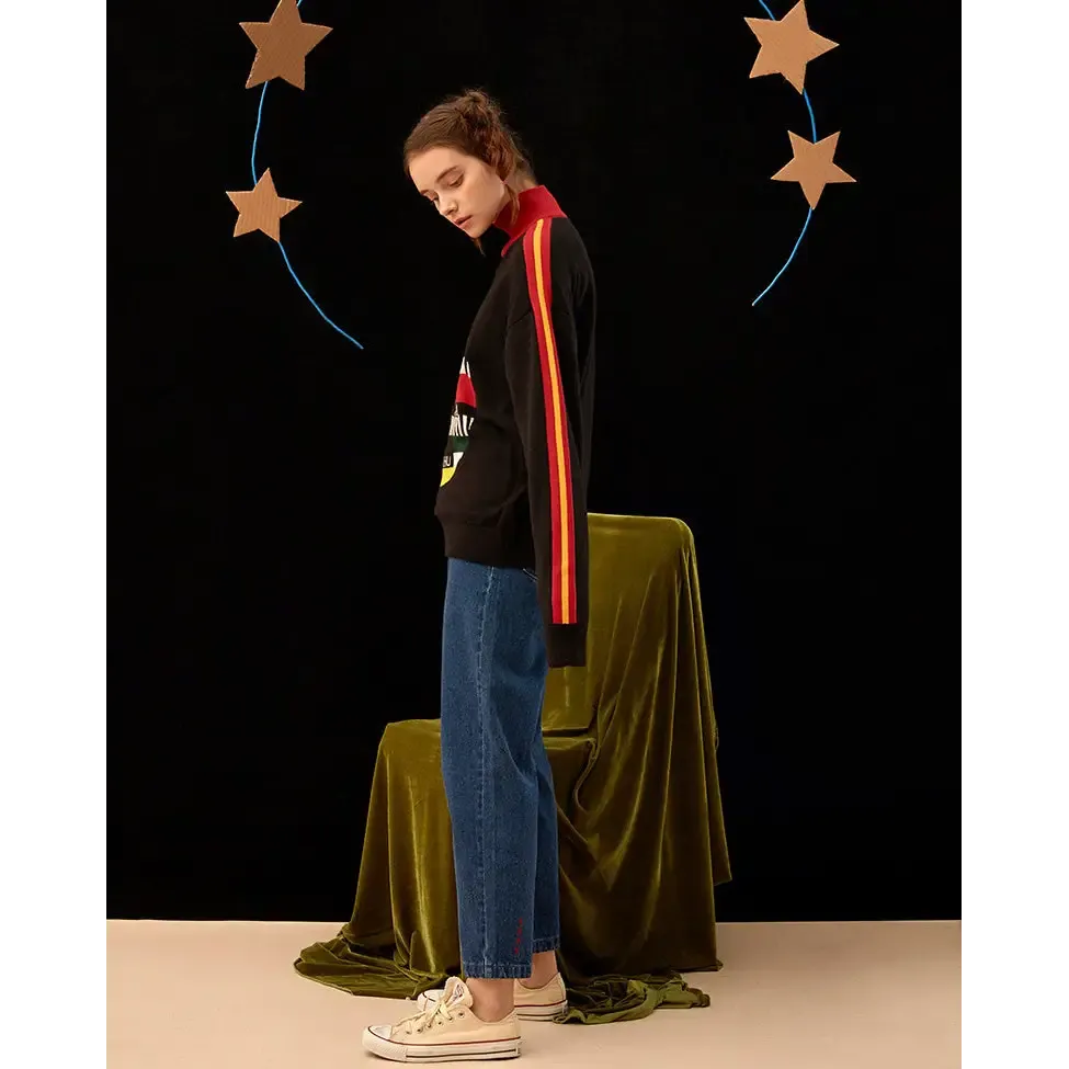 Supa Sikk Oversized Y2K Sweater with SMPTE Color Bars Design