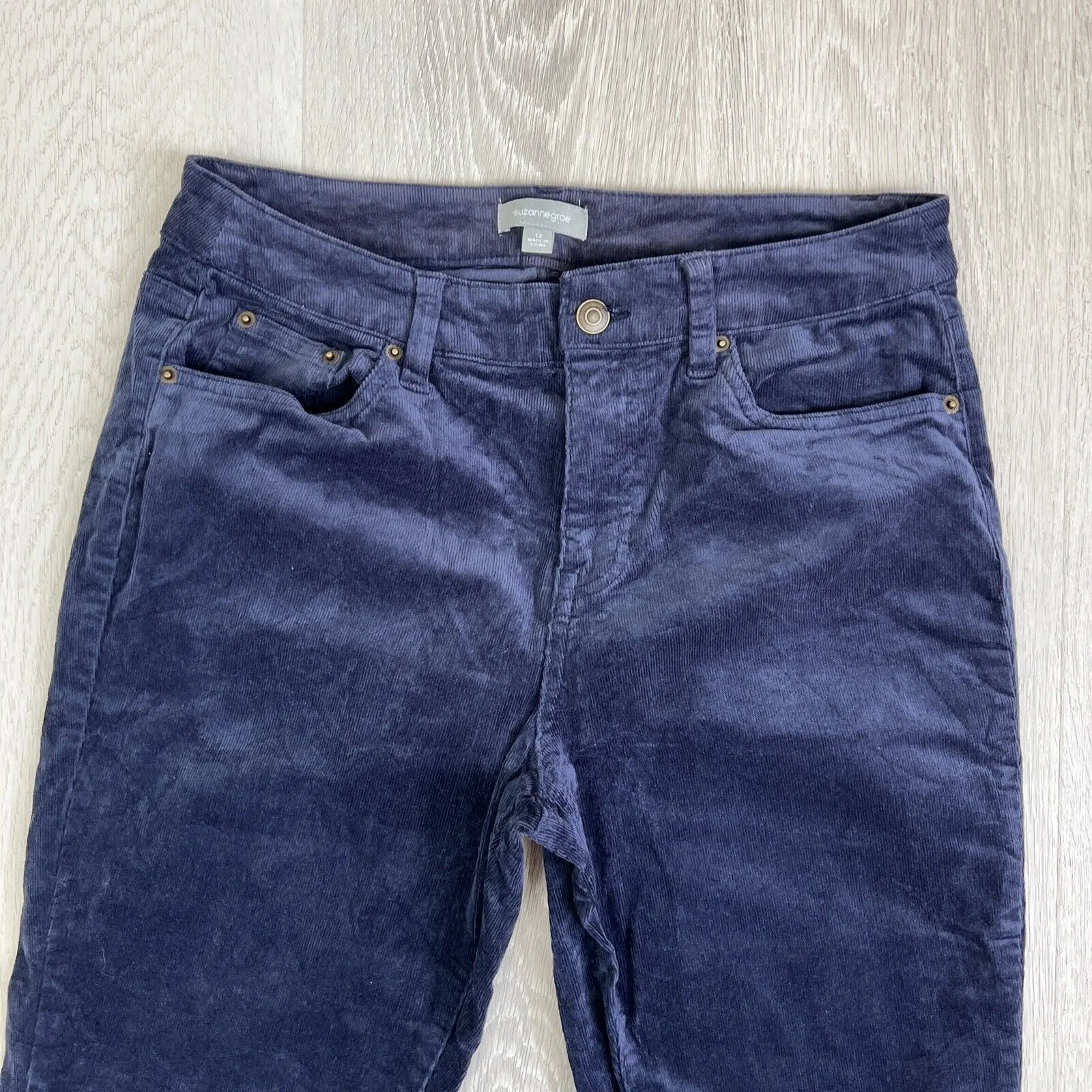 Suzanne Grae Jeans Womens Corduroy Pants Tapered Stretch Size 12 (2 Pairs)