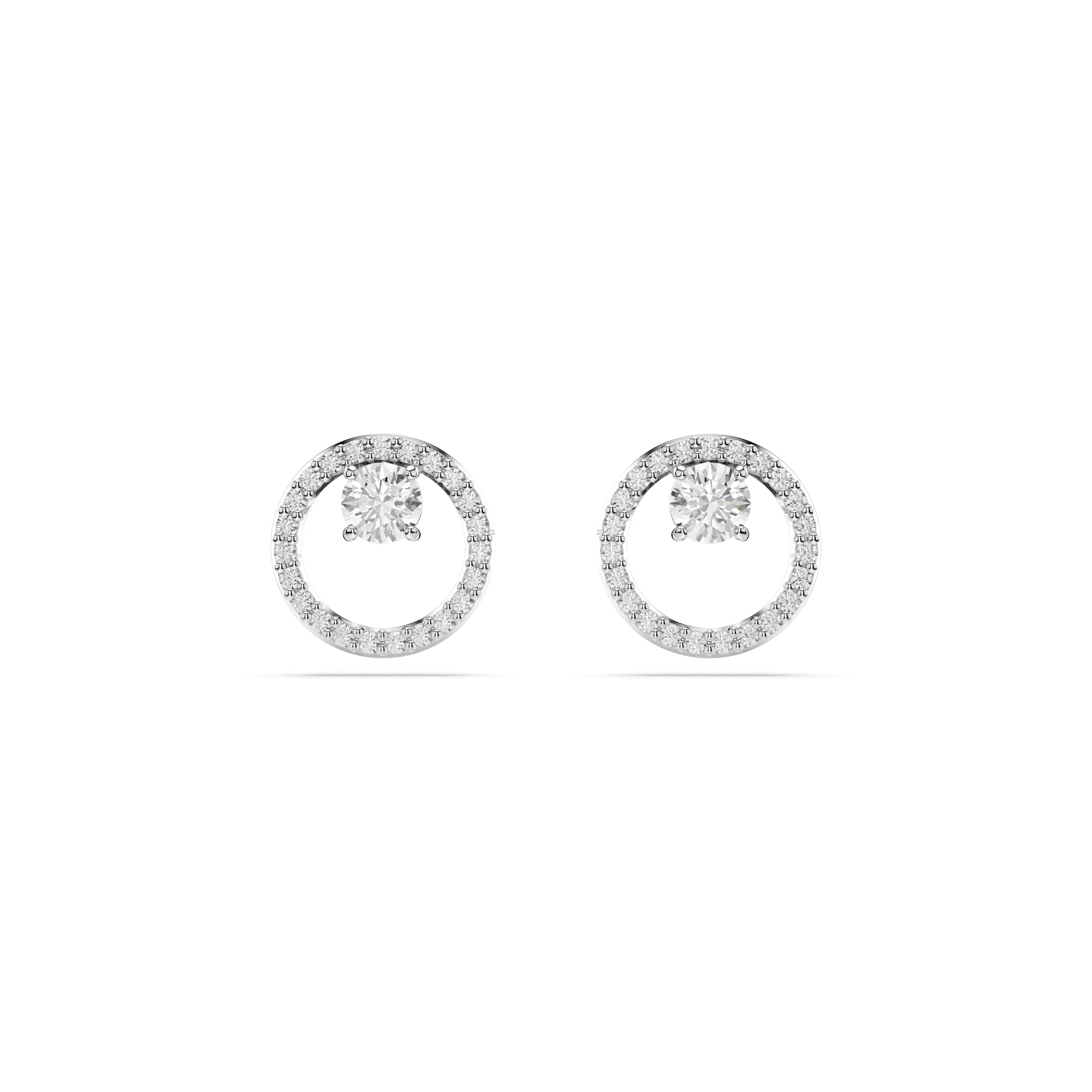 Swarovski Rhodium Constella Circle Earrings