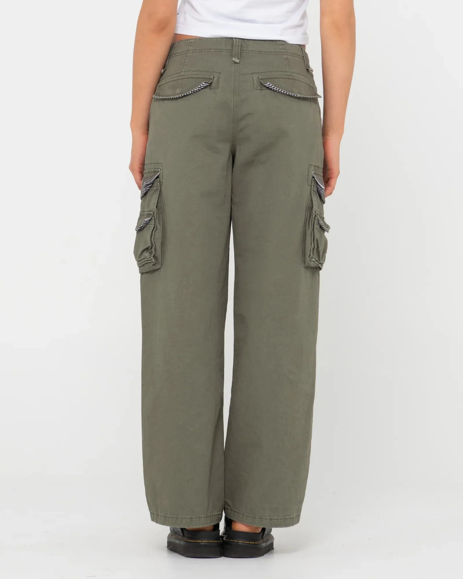 Tank Girl Low Rise Wide Fit Cargo Pant - Army
