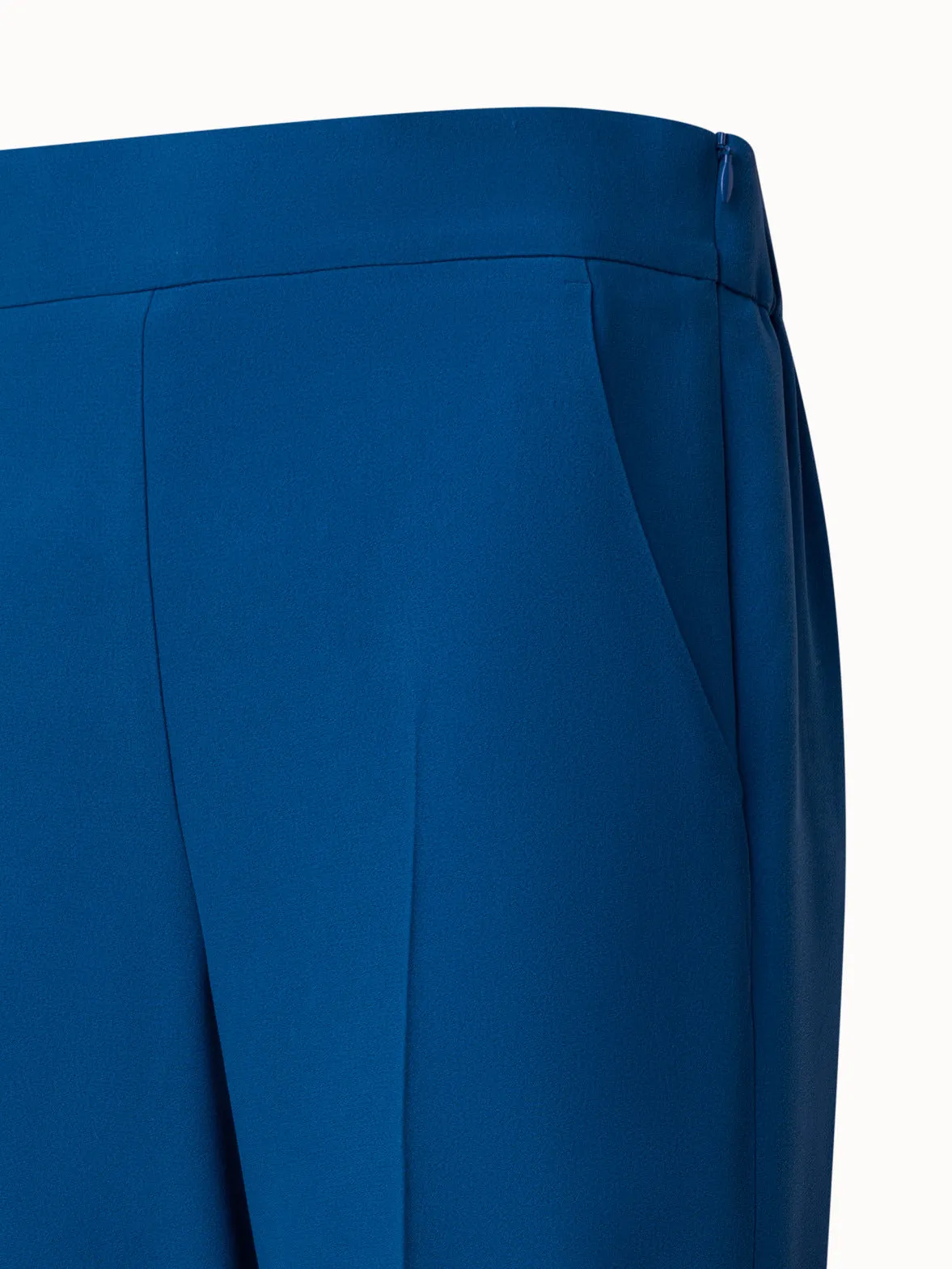 Tapered Crêpe Pants with Elastic Back