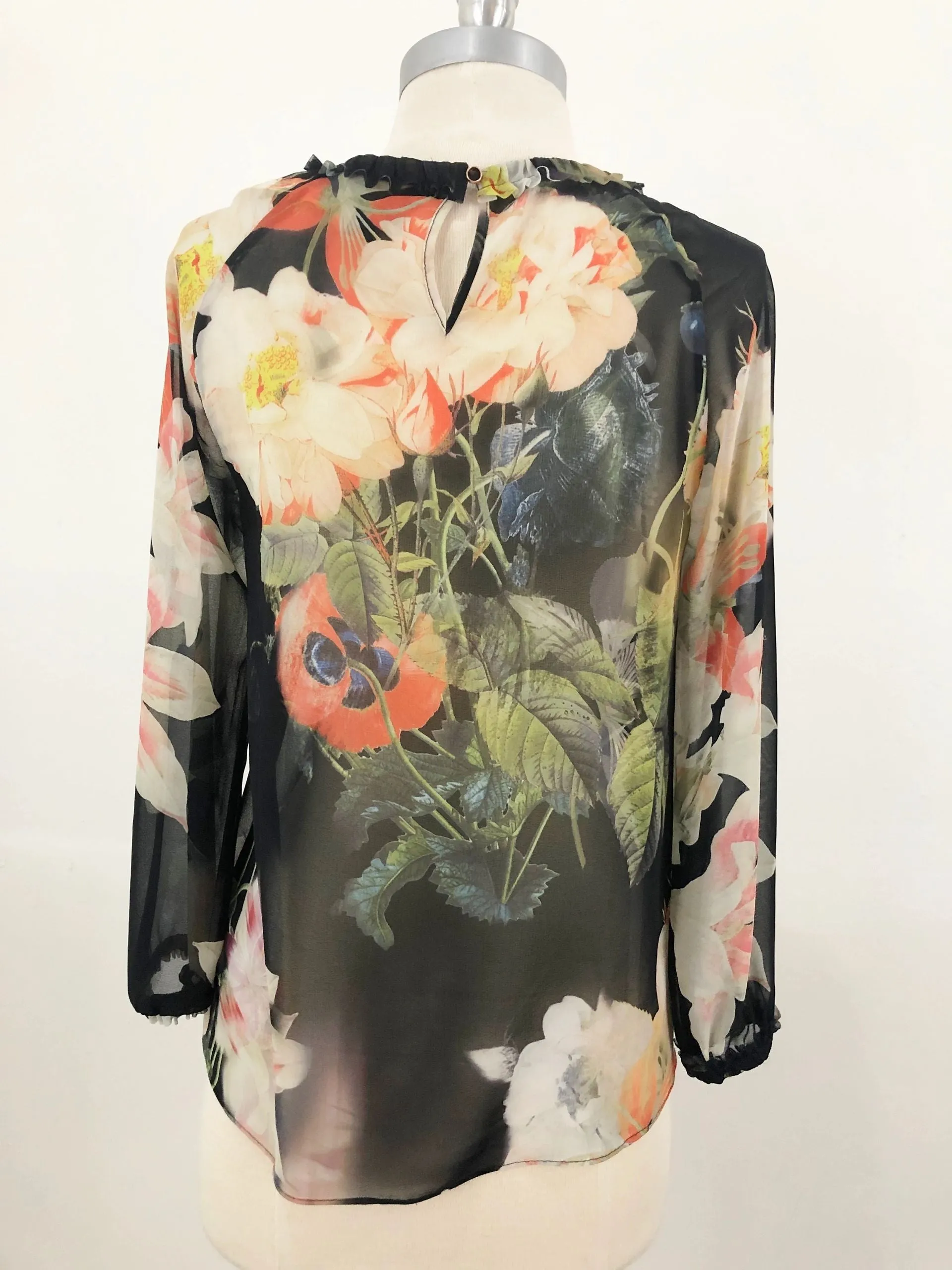 Ted Baker Sheer Floral Blouse Size 0