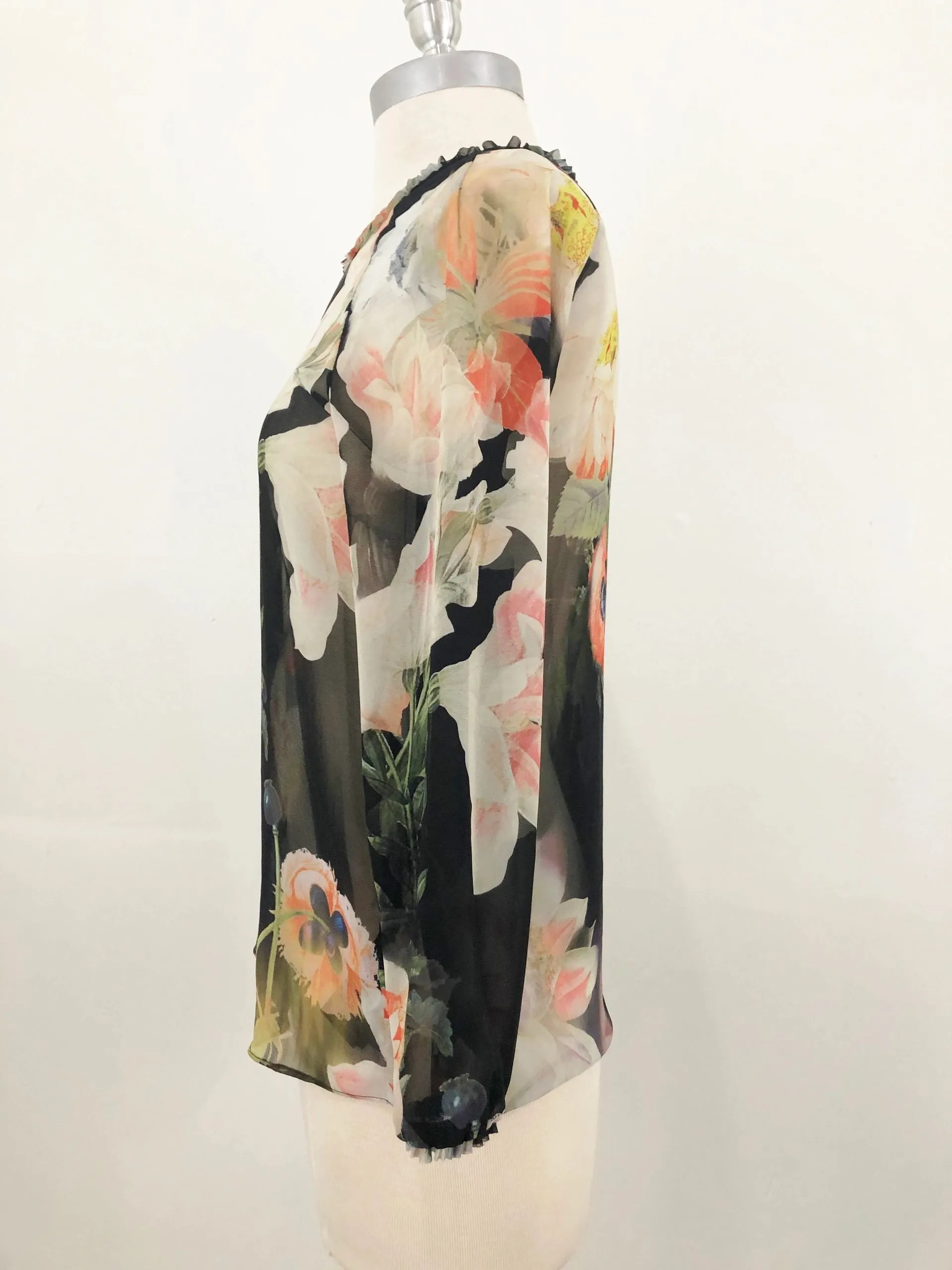 Ted Baker Sheer Floral Blouse Size 0