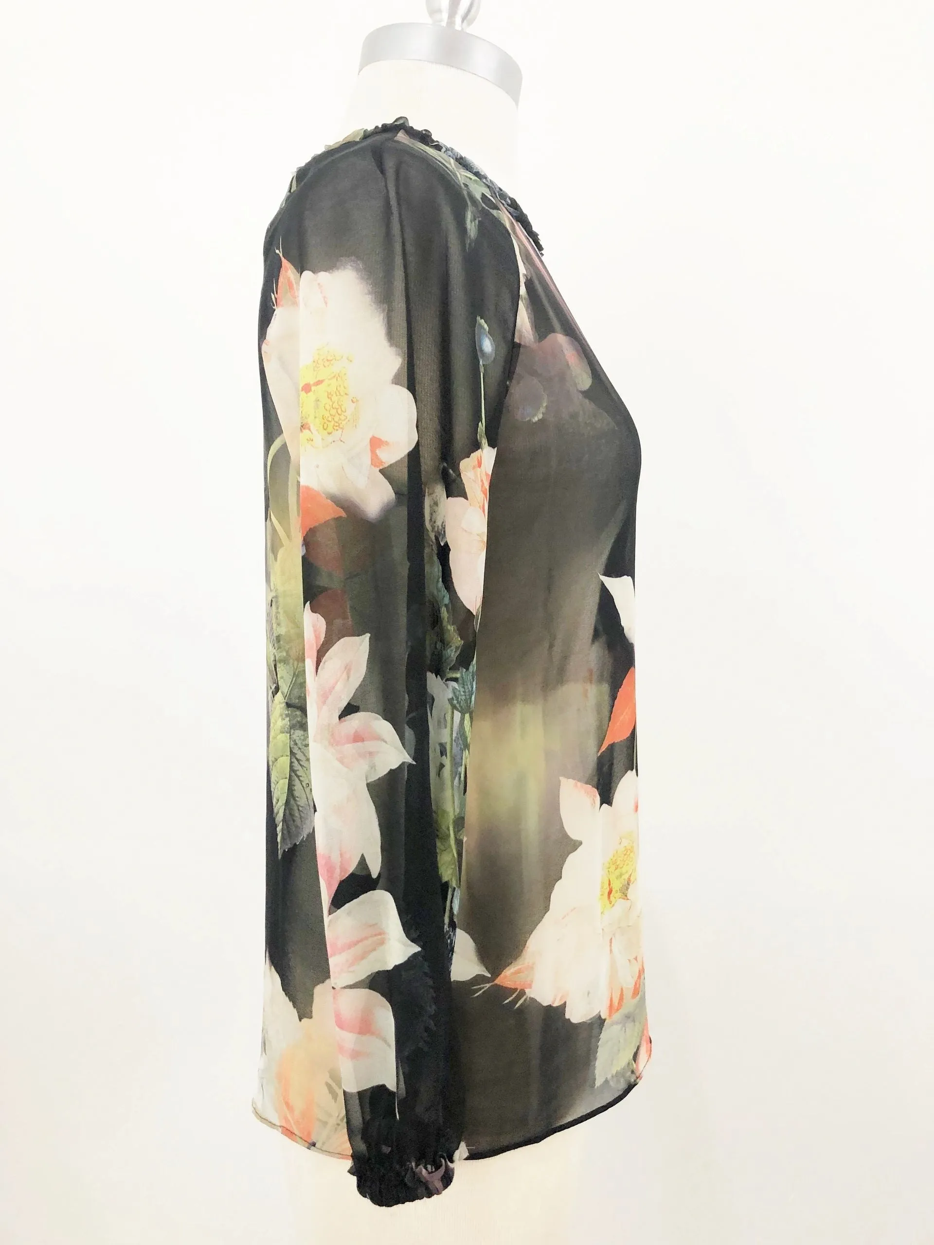 Ted Baker Sheer Floral Blouse Size 0