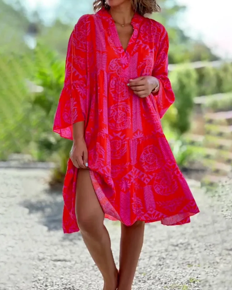 Teresa® | Sleeves And Geometric Boho Print