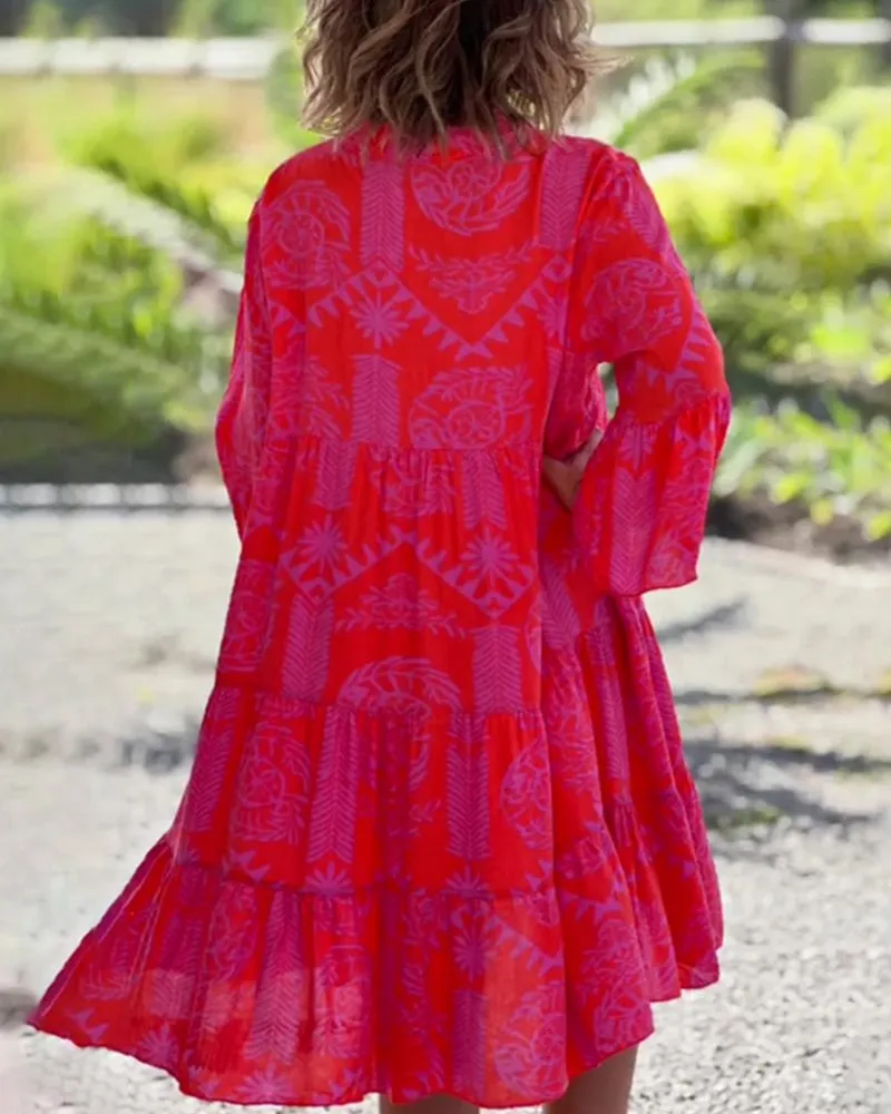 Teresa® | Sleeves And Geometric Boho Print