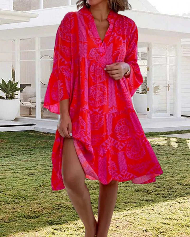 Teresa® | Sleeves And Geometric Boho Print