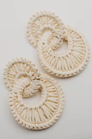 The Leann Raffia Drop Hoop Earring
