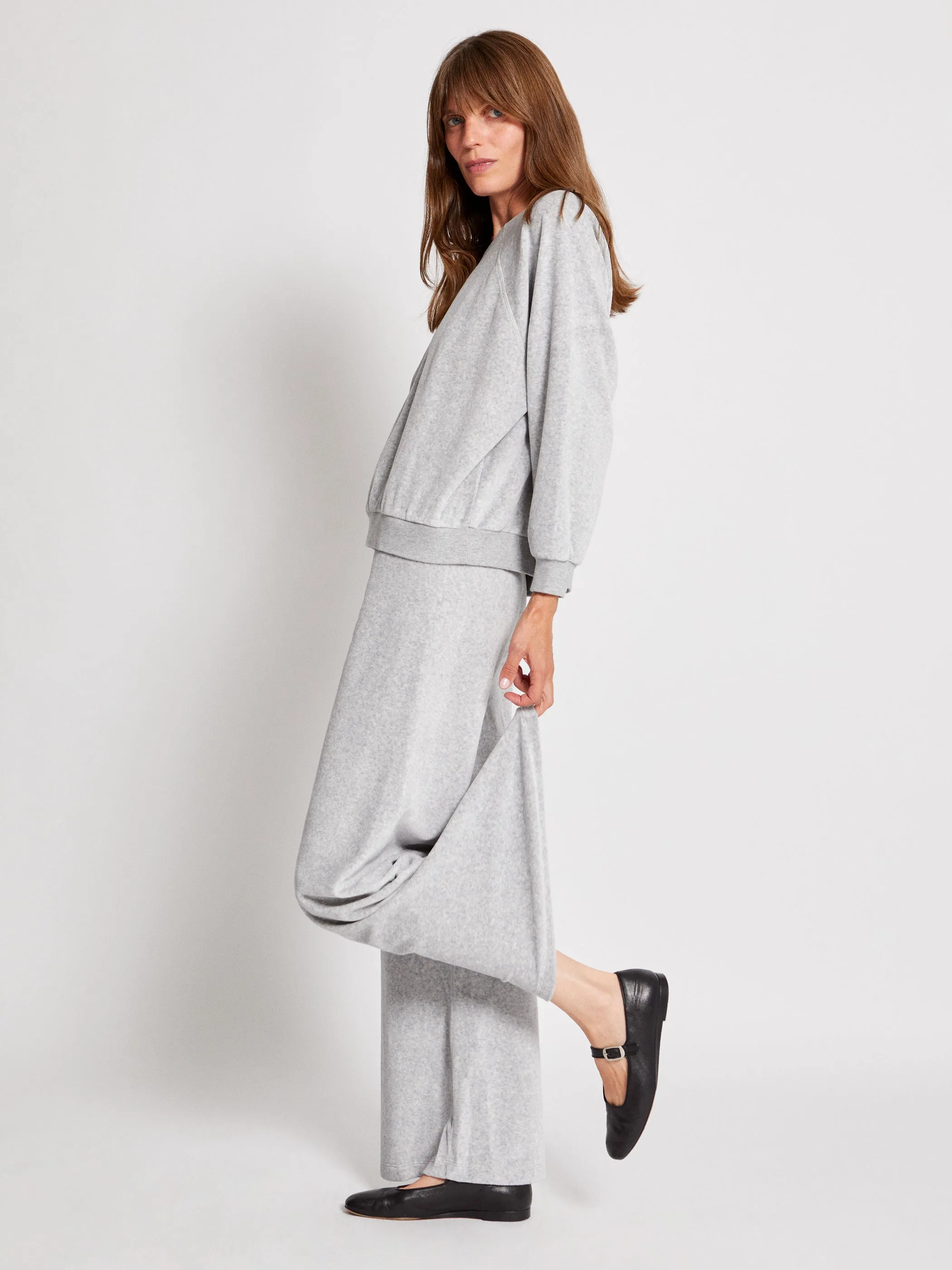 The Lito Low Rise Flare Pants in Velour