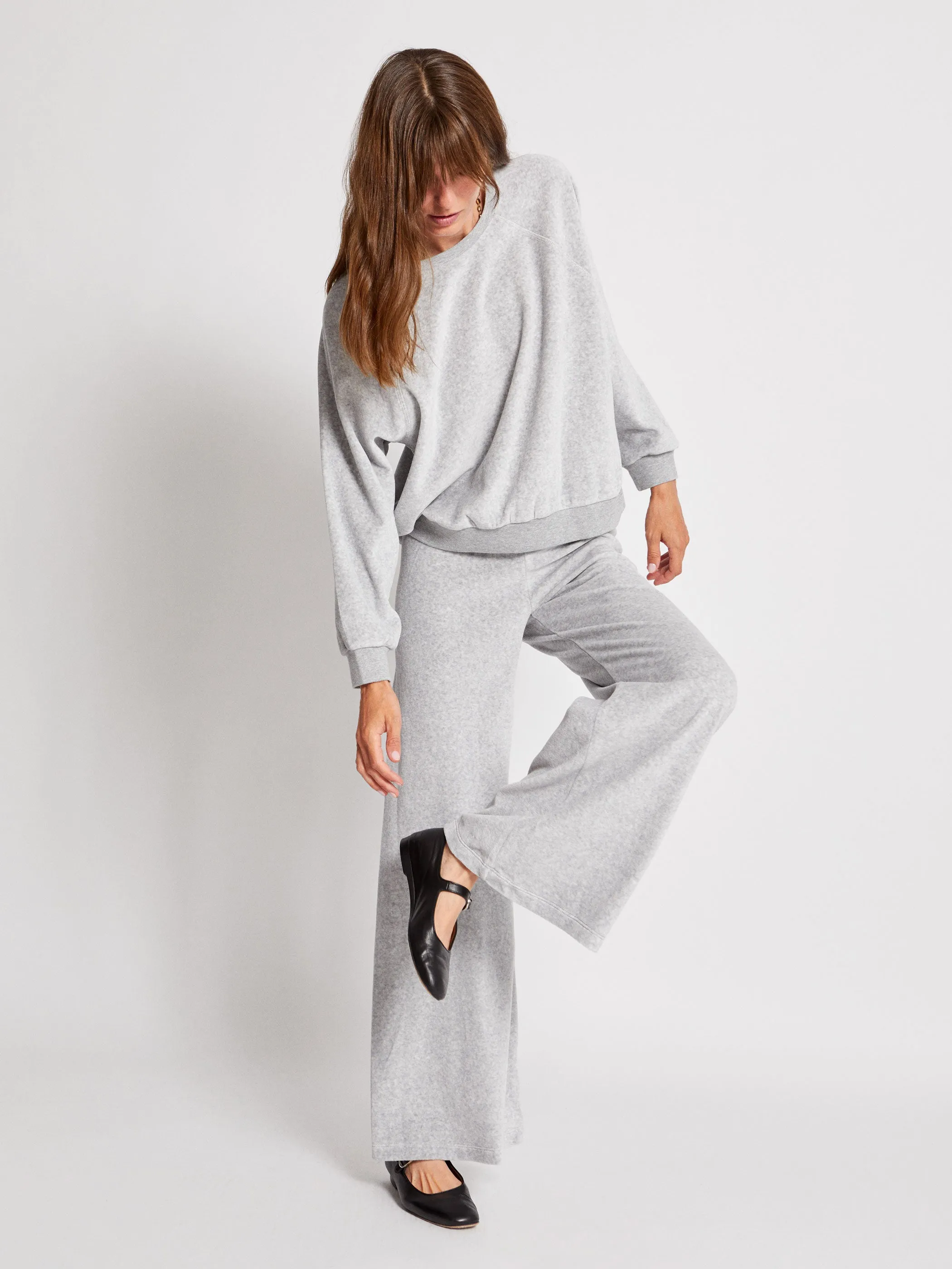 The Lito Low Rise Flare Pants in Velour
