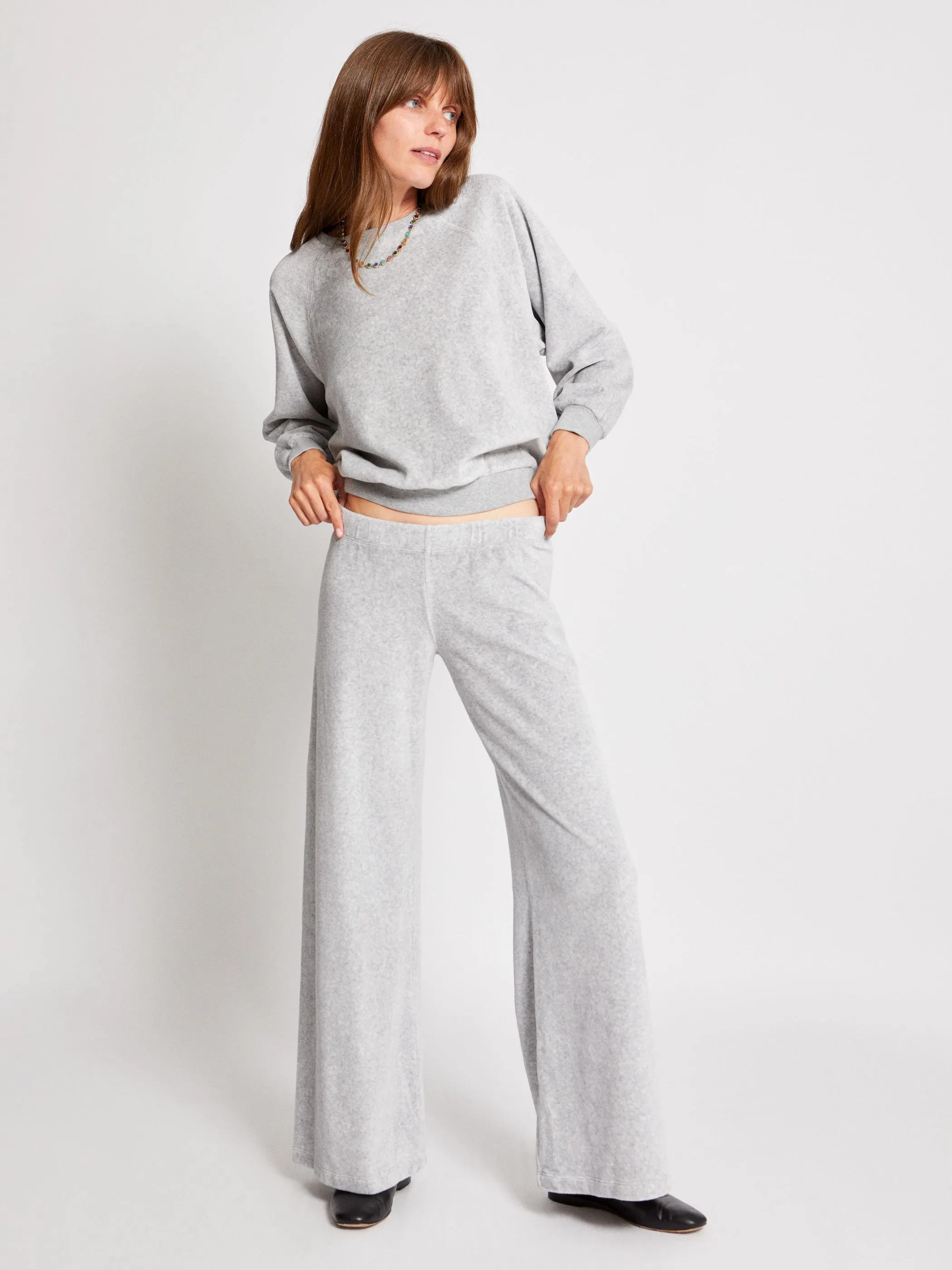 The Lito Low Rise Flare Pants in Velour