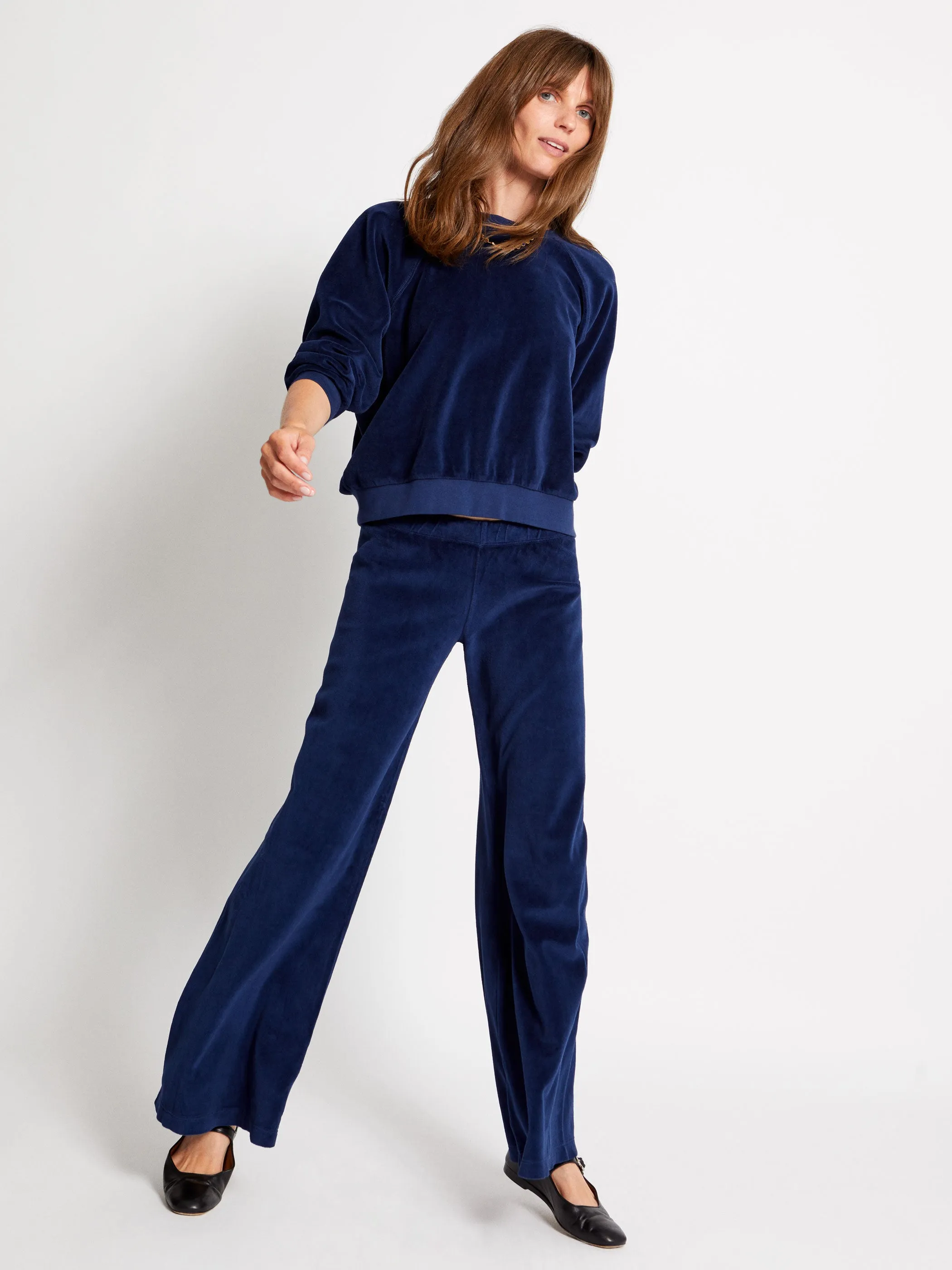 The Lito Low Rise Flare Pants in Velour