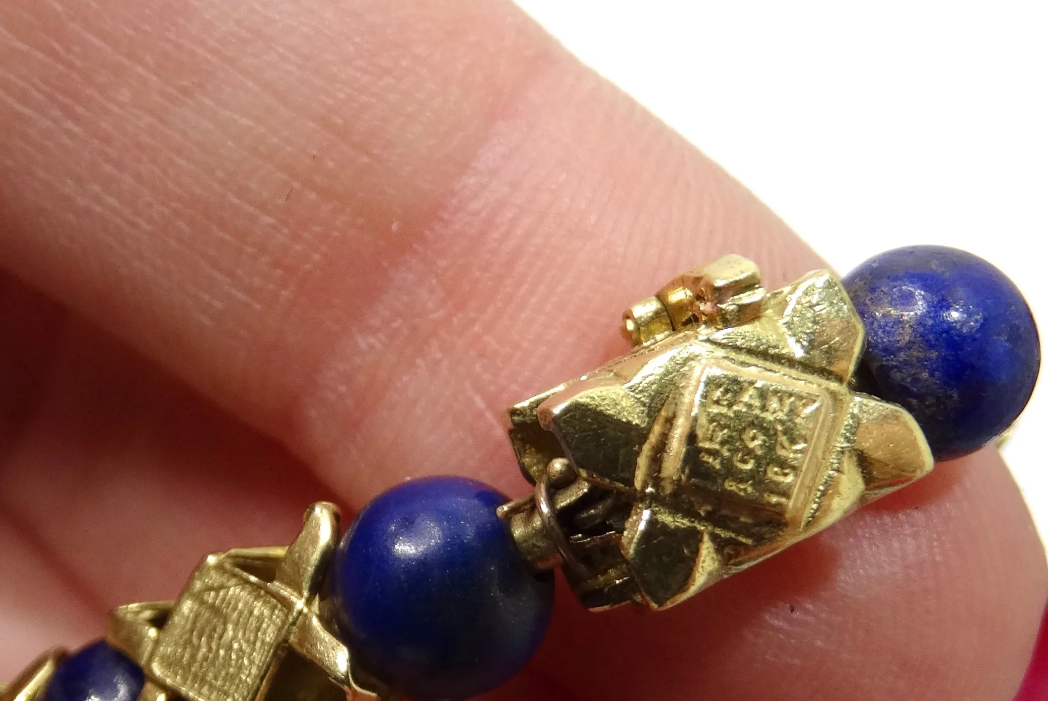 Tiffany & Co. Blue Lapis & 18k Gold Beaded Bracelet