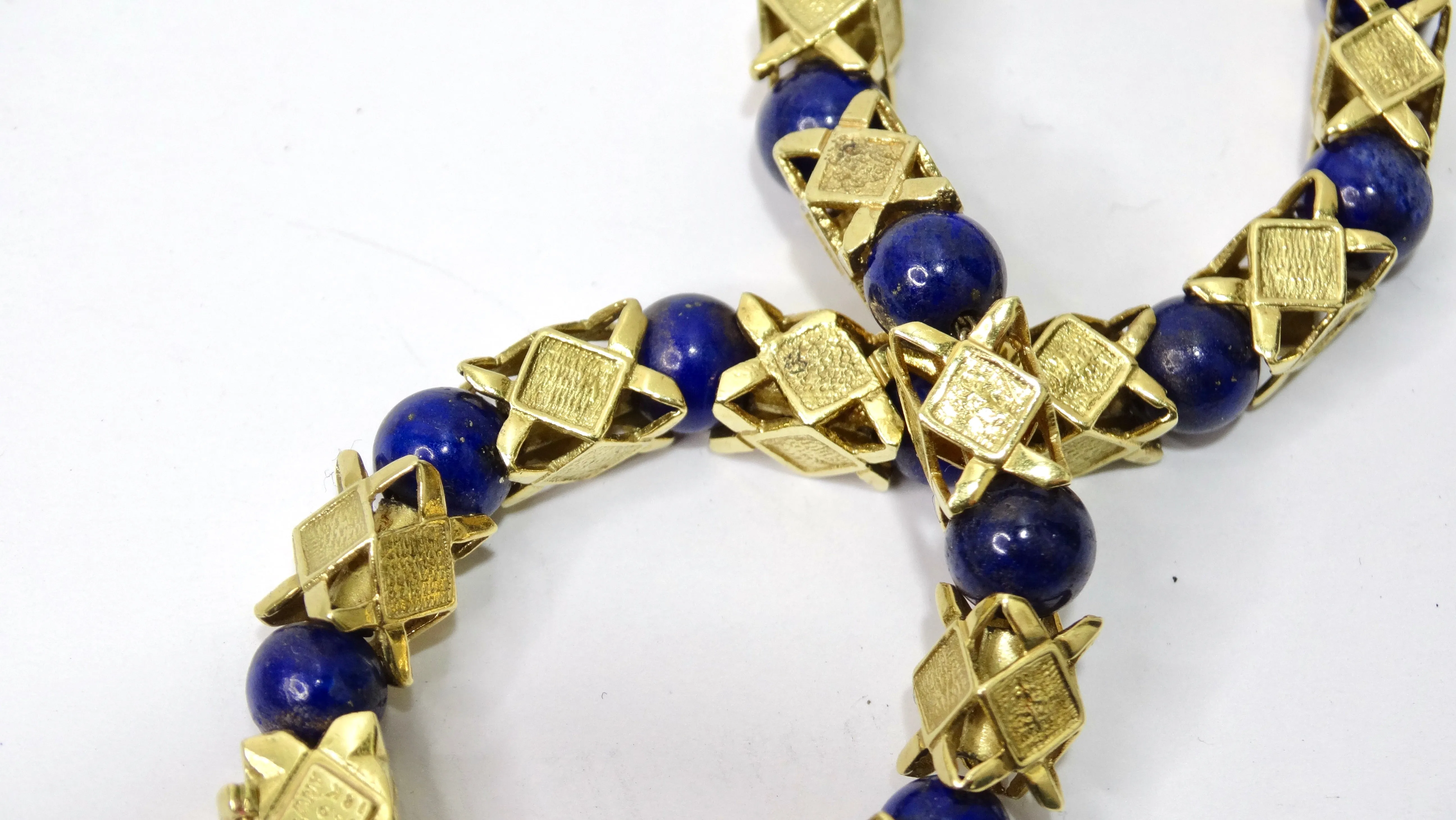 Tiffany & Co. Blue Lapis & 18k Gold Beaded Bracelet