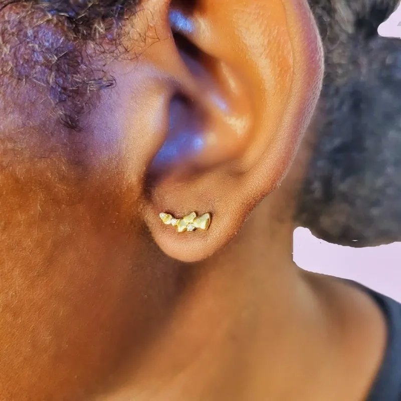 Triple Heart Stud Earrings