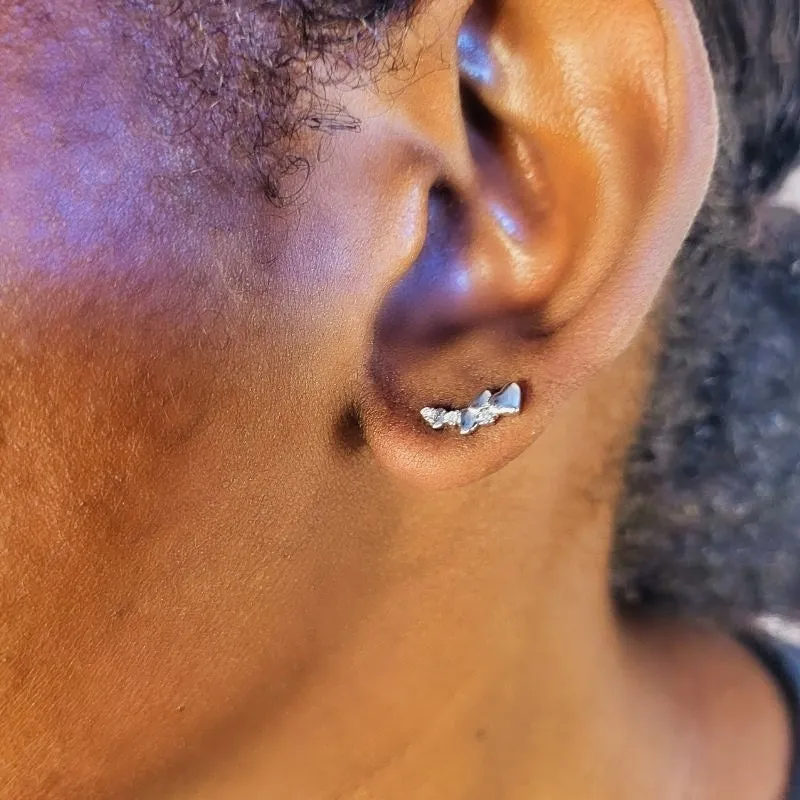 Triple Heart Stud Earrings