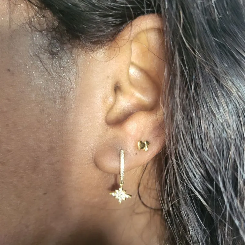 Triple Heart Stud Earrings