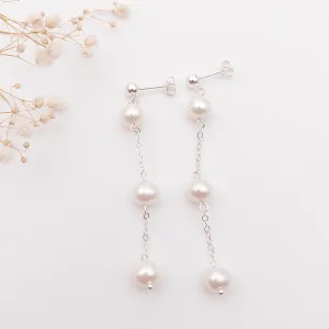 Triple Pearl Drop Earrings