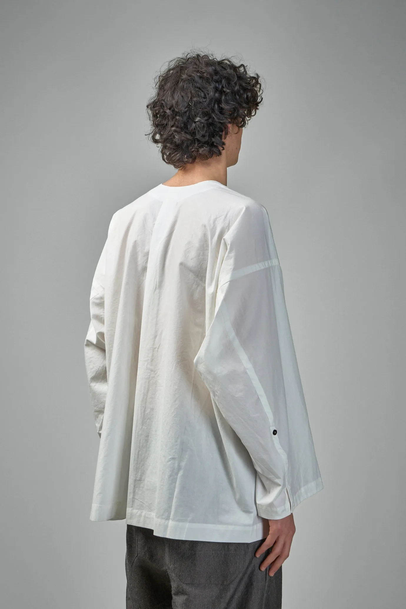 TUNIC#38 Oversized Long Sleeve Tunic With Roll-Up Sleeves Cotton Hemp Poplin