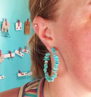 Turquoise Hoop Earrings