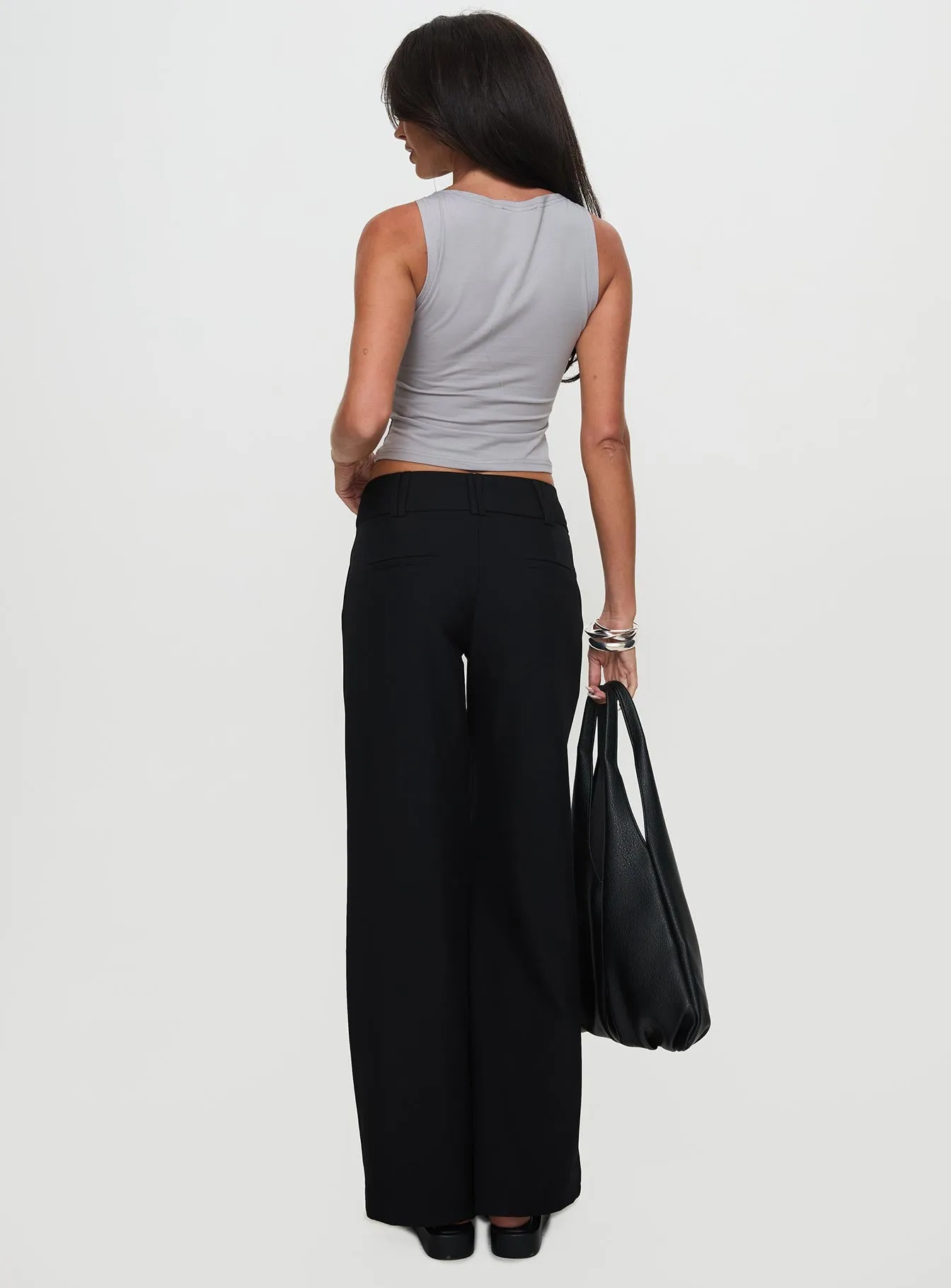 Two Lovers Low Rise Pants Black