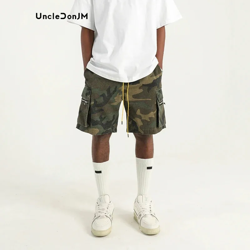 UncleDonJM Camouflage Drawstring Cargo Shorts