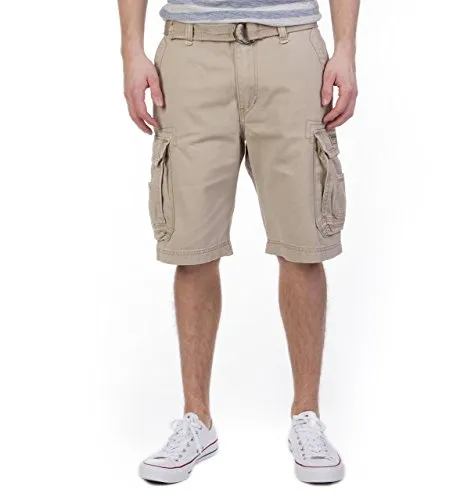 Unionbay Men's Survivor Belted Cargo Short, Desert, 38