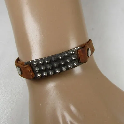 Unisex Vegan Cork ID Style Leather Bracelet