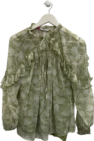 Very Green Sheer Blouse UK 12