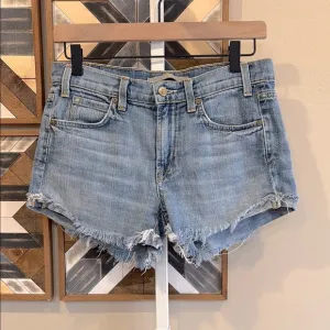 Vince Women’s Frayed Hem Denim Jean Shorts 25