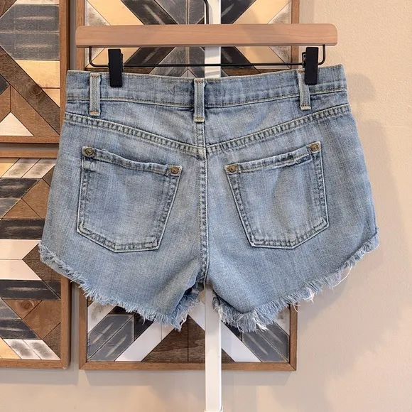 Vince Women’s Frayed Hem Denim Jean Shorts 25