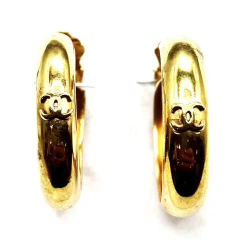 Vintage Chanel Gold Hoop Earrings