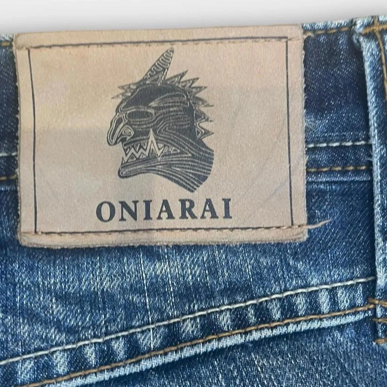 Vintage Oniari Japanese Denim Embroidered Straight Fit Jeans